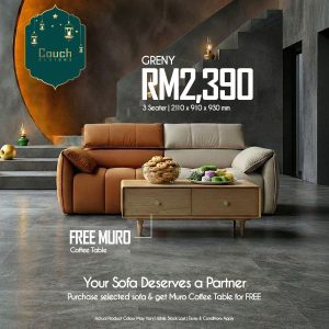 Greny Sofa 3 Seater FREE Muro Coffee Table [Special Ramadan Raya 2026]